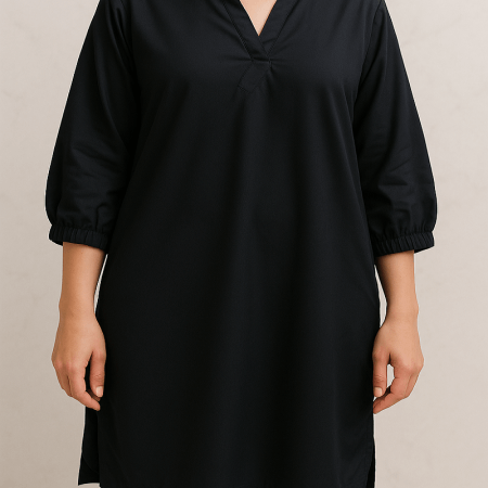 Navy Blue Linen Kurta