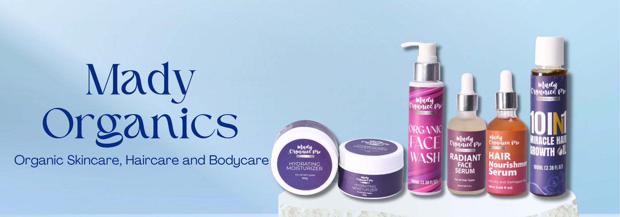 Blue Minimalist New Product Skincare Promotion Banner
